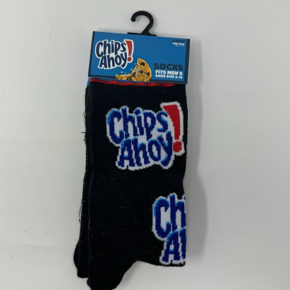 Men’s Novelty Chips Ahoy Black Crew Socks